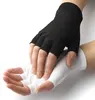 black fingerless cotton nylon glove with button snap