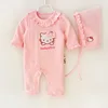 P0162 little girl rompers pink cute cat buy cheap baby romper + hat clothes online