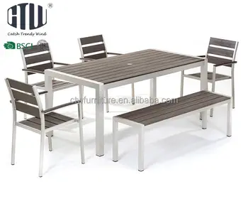 Aluminum Outdoor No Wood Dining Table With Bench Product On Aluminum Outdoor No Wood Dining Table With Bench Product On