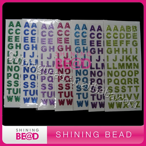 Customized Colorful Glitter Alphabet Letter Custom Sticker For Kids ...