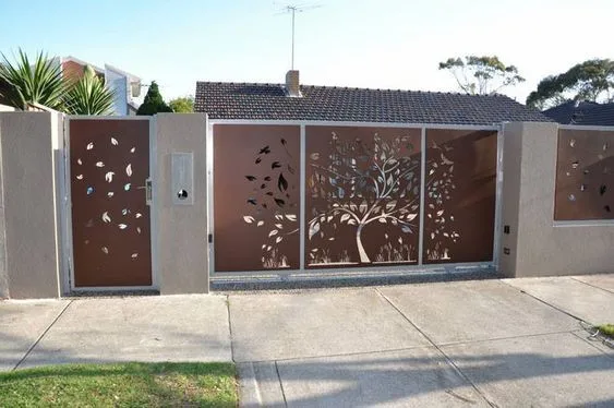 Large Corten Steel Sliding Driveway Gate - Buy Steel Driveway Gates ...