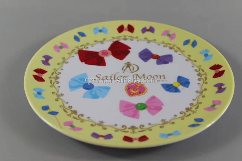 Bowknot Melamine Children Dinner Plate for girl