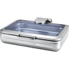 OWNFIT 9L Oblong Induction Hydraulic Chafing Dish With Glass Lid Stainless Steel 304 Serving Dish For Restaurant