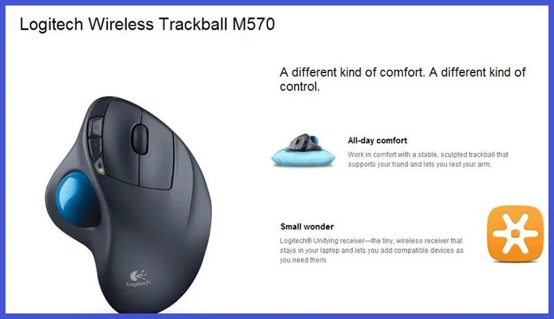 logitech wireless trackball m570 drivers
