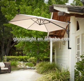 Wall Mounted Parasol Sun Shade Umbrella 2 75m Cream New3m Wall Mounted Parasol Sun Shade Umbrella 2 75m Cream New3m Water Filled