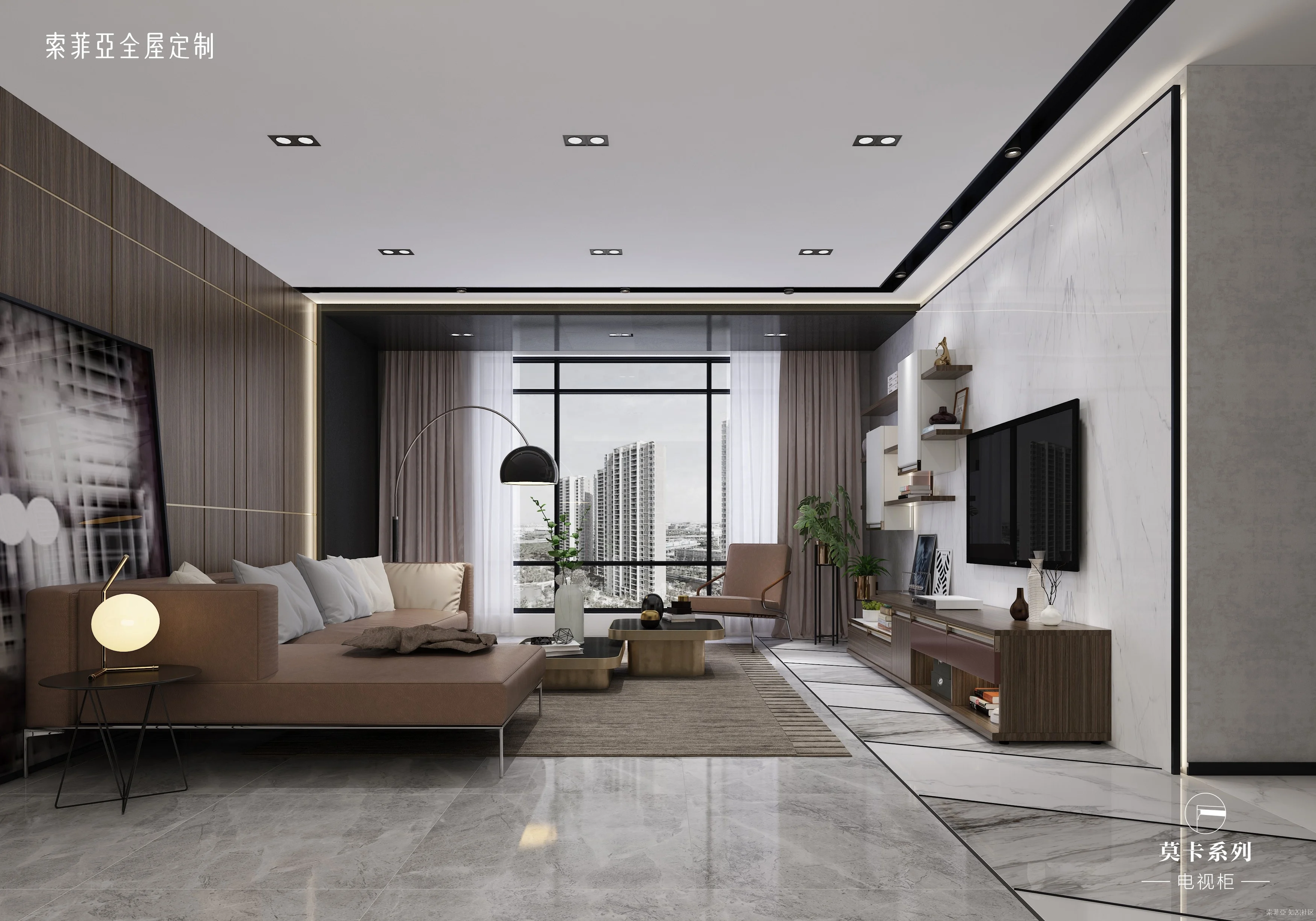 Luxury Modern Design Hanging Tv Cabinet Whole House Custom Living