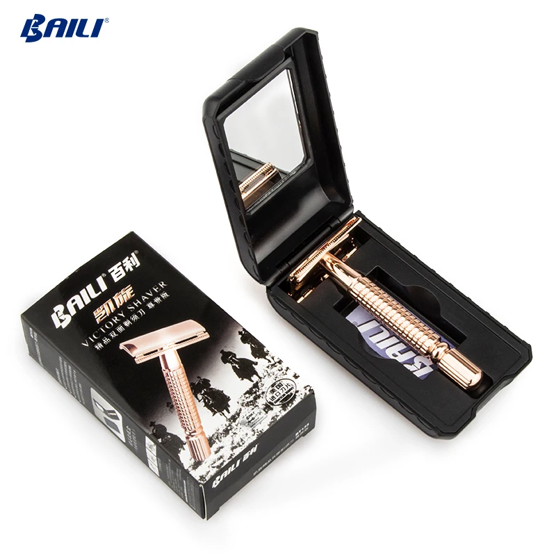Eco Friendly Razor Set Rose Gold Double Edge Blade Safety Razor For Men