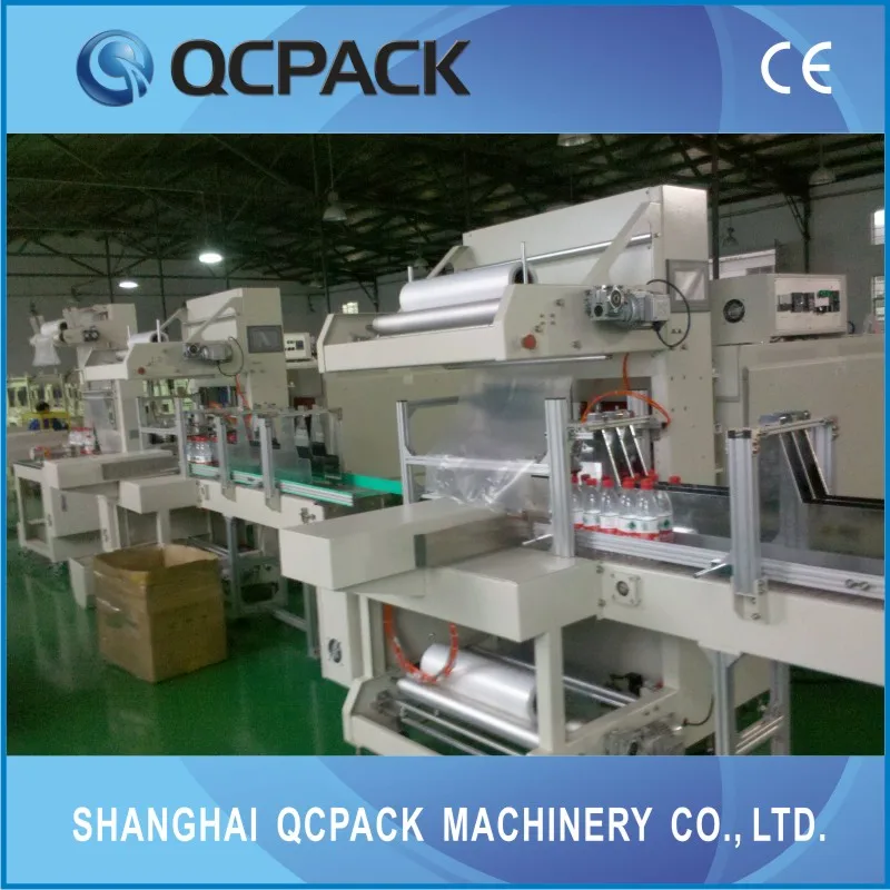 Glass bottle with tray shrink packaging machine