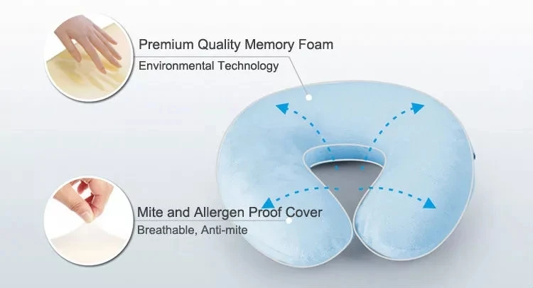 Ergonomic Foldable Comfort Custom Best Car Orthopedic U Shape Soft Neck Rest Support Memory Foam Travel Pillow For Airplane