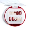 FSM red nail tips with crystal finger nail