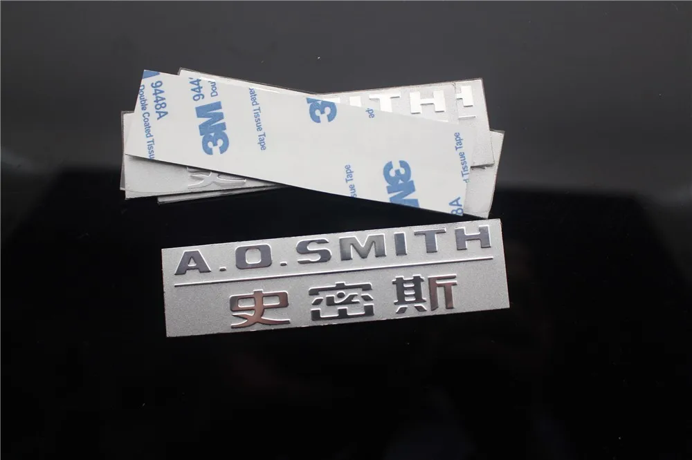 Custom metal plates embossed brand logos 3m labels