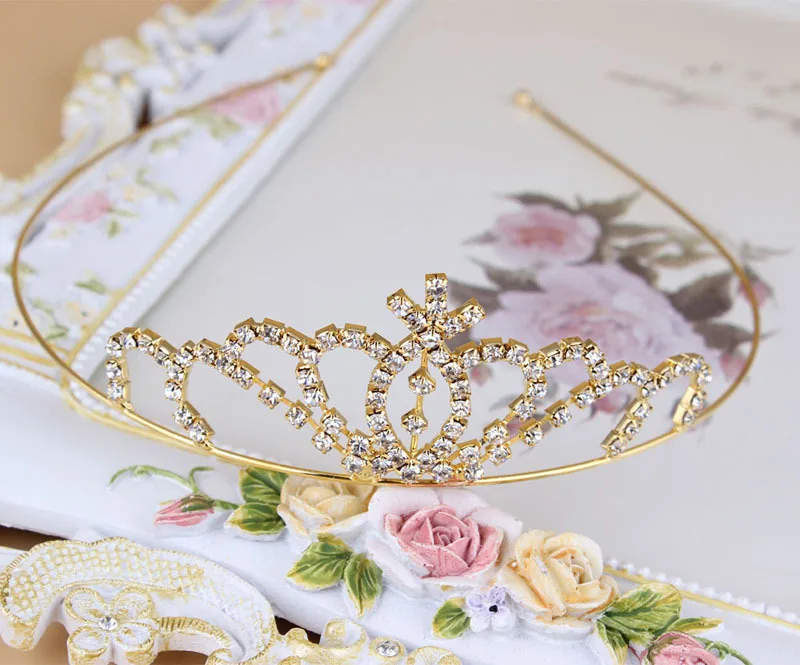 2015 Wholesale New Gold Plated Weddingbulk Princess Rhinestone Tiaras ...