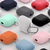 Pure Color with Anti Lost Strap Case for Airpods Protective Silicone Cover Accessories Set