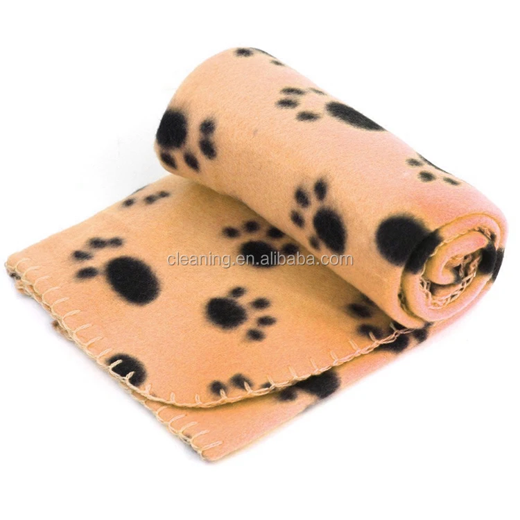Hot Sales Polar Fleece Washable Paws Printed Cozy Touch Soft Puppy Pet