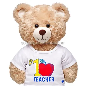 small teddy bear with custom shirt