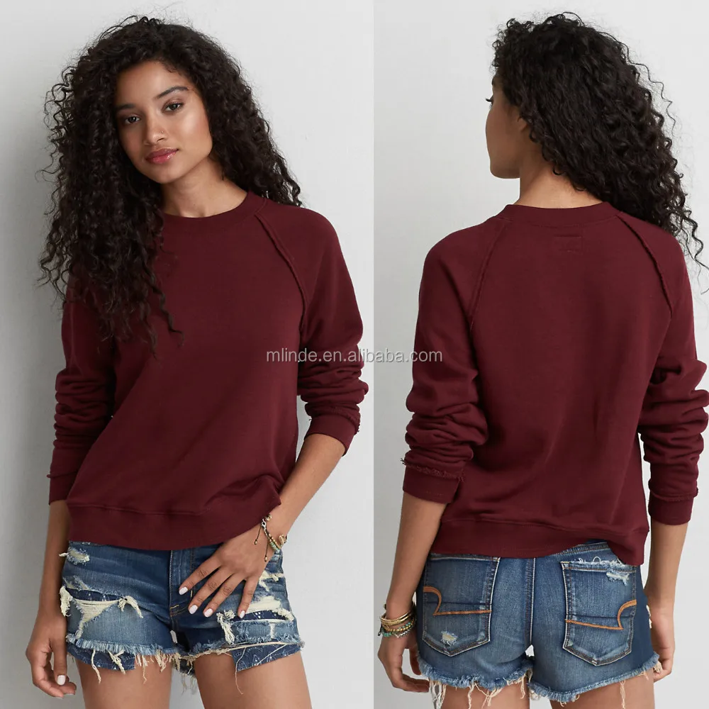 women's plain crew neck sweatshirts