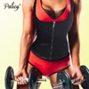 Palicy Zipper & Hook Women Black Latex Waist Trainer Corset Vest Steel Bone Waist Cincher Body Shaper Corselet Waist Trainer