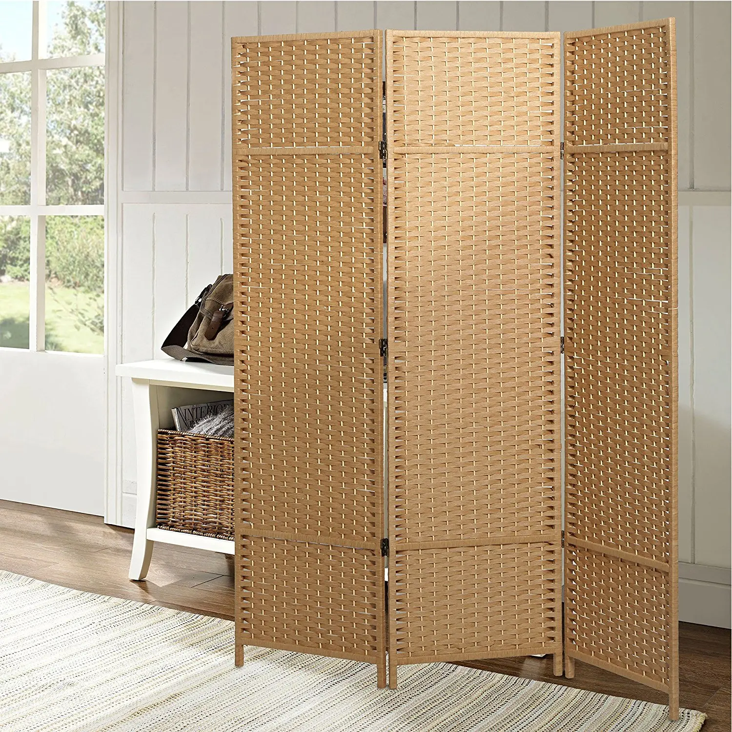 4 Panels Handmade Plastic Wedding Screen Bamboo Conference Room Divider ...