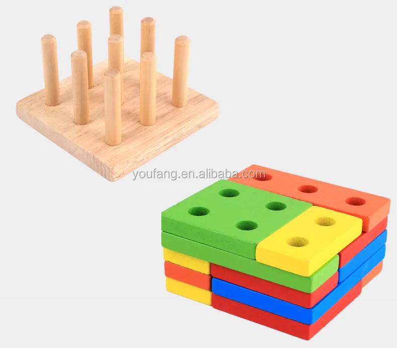 Intellectual Geometry Toy Early Educational Kids Toys Building Block Wooden O3T4 