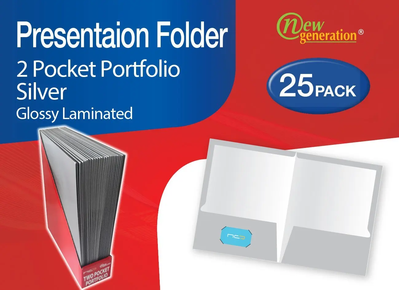 2 Pocket Folders Durable Heavy Duty HIGH Gloss Presentation Portfolios,Hold Letter Size Sheets with a die-Cut Business Card Holder New Generation Gold 6 Pack Laminated Presentation FOLDERS