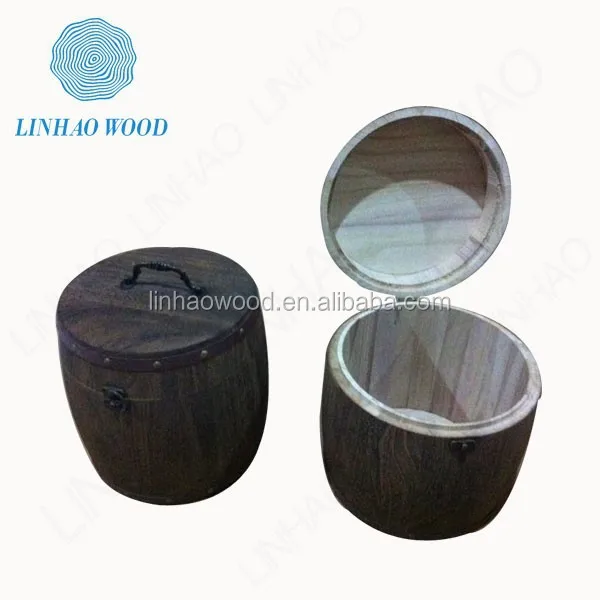 Unfinished Wood barril, té de madera barril, de café de madera barril