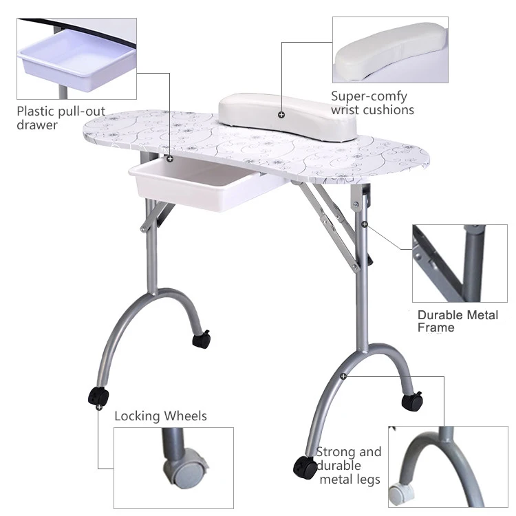 Folding Salon Station Beauty Manicure Nail Table Wholesale Buy