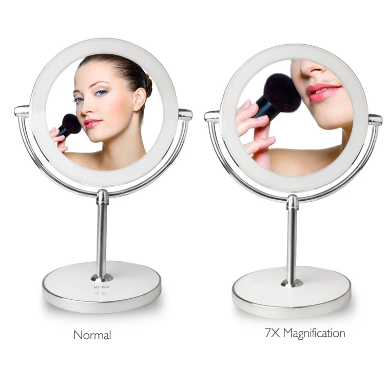 Kdkd-mir003round 7x Magnifier Usb Chargeable Led Round Makeup Mirror ...