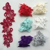 Polyester flower Shape Chemical Trim Bridal accessories Applique Lace Pair Patch