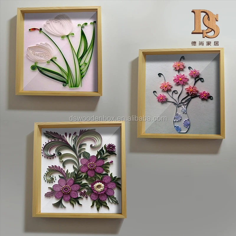 Natural A4 Frame Wooden Display Box Wall Hanging Decorative Wooden