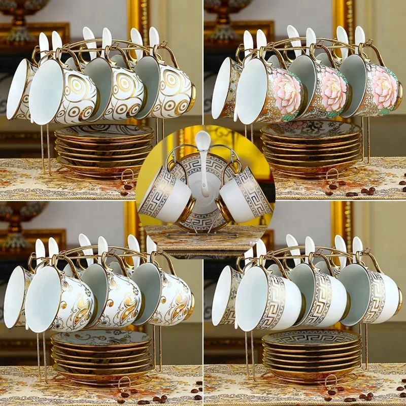 90cc 180cc Gold Plated Porcelain Ceramic Arabic Pakistan Cup and Saucer ...