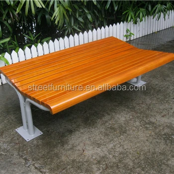 Metal Frame Bench With Wood Slats Seat Leisure Ways Outdoor Furniture