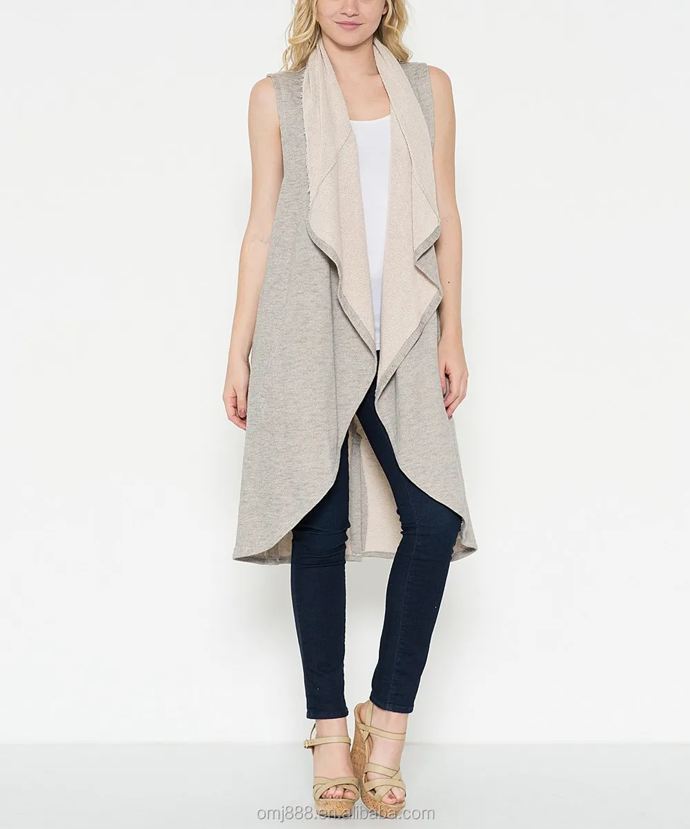 China Supplier Lady Draped Shawl Collar Vest Outer - Buy Shawl Collar ...