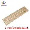 Wooden 2 Track Cribbage Board with Free Deck of Card games for kids playing on table top
