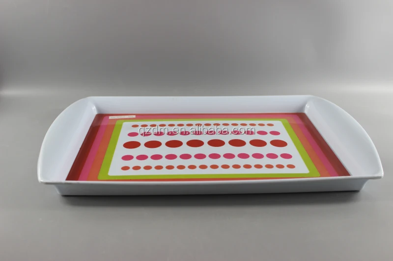 Strong Plastic serving tray Melamine Food Tray Handles