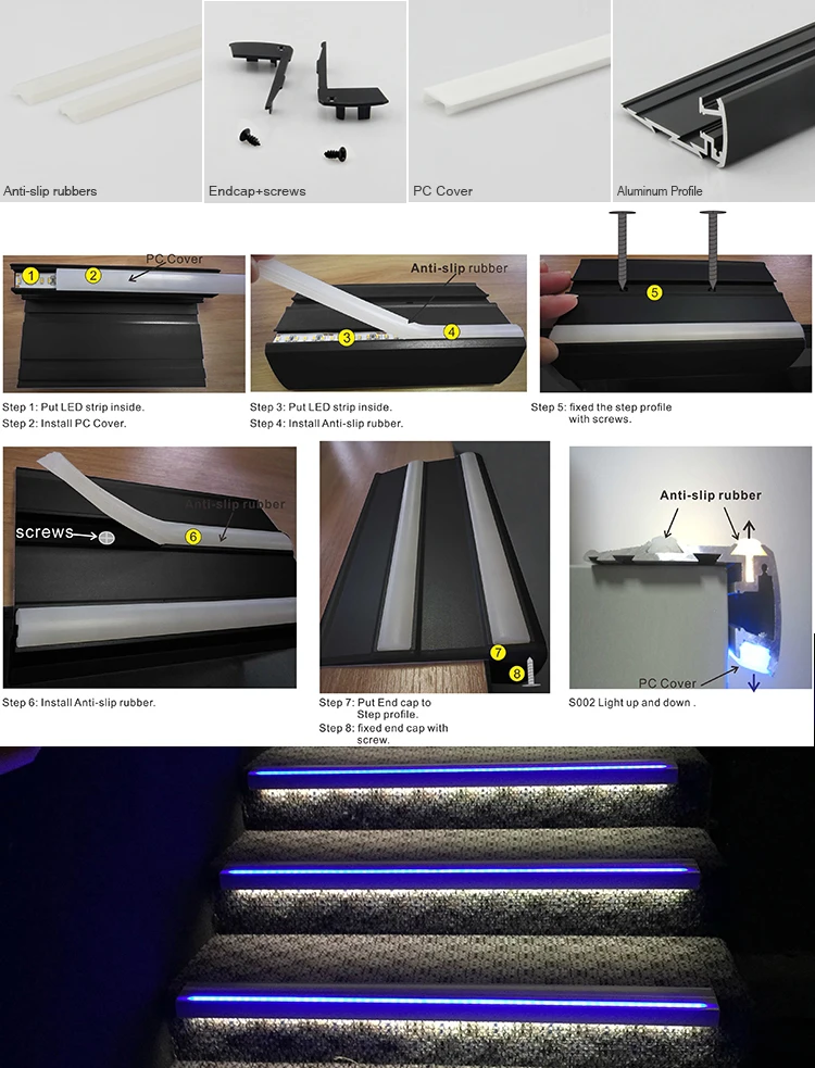 cinema lighting equipment theater led lighting aluminum stair nosing