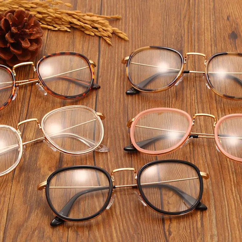 round vintage clear lens glasses