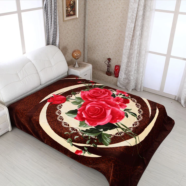 Alibaba China New Design Army Flower Printed Polyester Blanket 5kg 