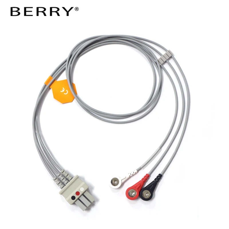 ECG/EKG Snap Medical Electrode Lead Wires Cable For Medical Surgical