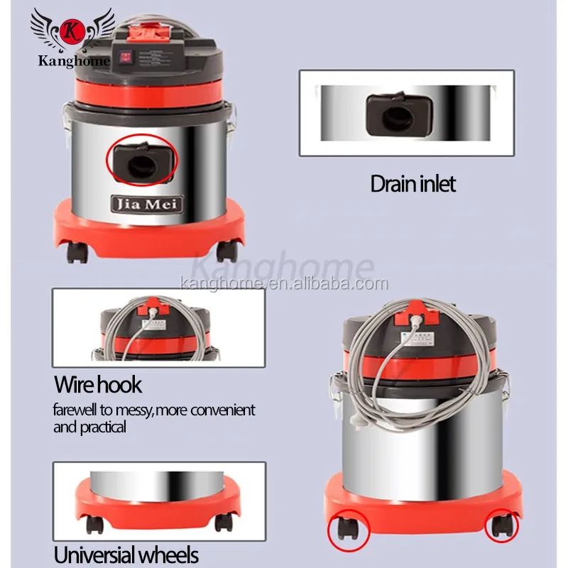 Multipurpose Professional 15l 1000w Hotel Industrial Hand Held Ash Wet
