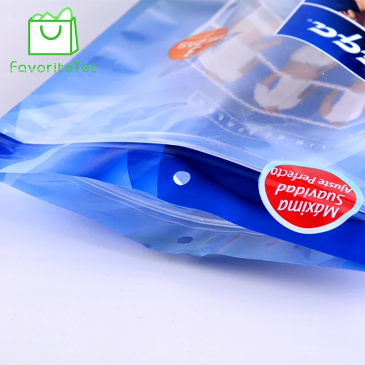 Fashional Design Plastic Panty Zipper Packaging Bag For Man Underwear