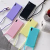 2019 New Design candy color necklace Phone Case for iphone XS max, Shoulder Belt Case Cover for iPhone XS