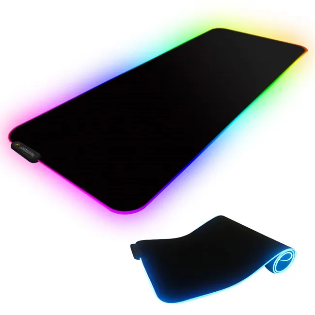BIG RGB LED DESK MAT COMPUTER GAME LARGE COLORFUL NONE SLIP RUBBER MOUSE PAD