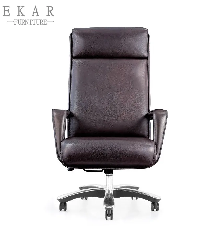 Revolving Executive Blue Leather Office Chair Price supplier