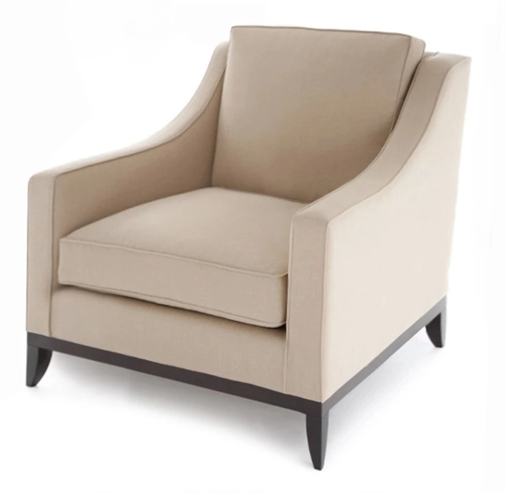 实心灰木框架酒店大堂沙发椅现代设计酒店沙发椅休闲椅