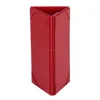 High grade red 4.25*11 inches trifold pu leather restaurant standing table stand menu holder