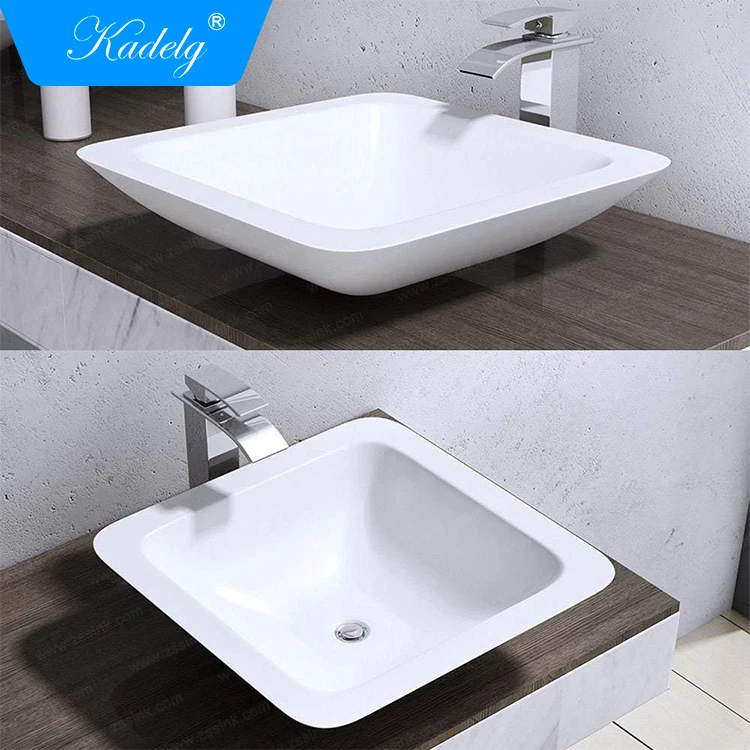 Small Size Above Counter Solid Surface Lavatory Sink Resin Wash Basin