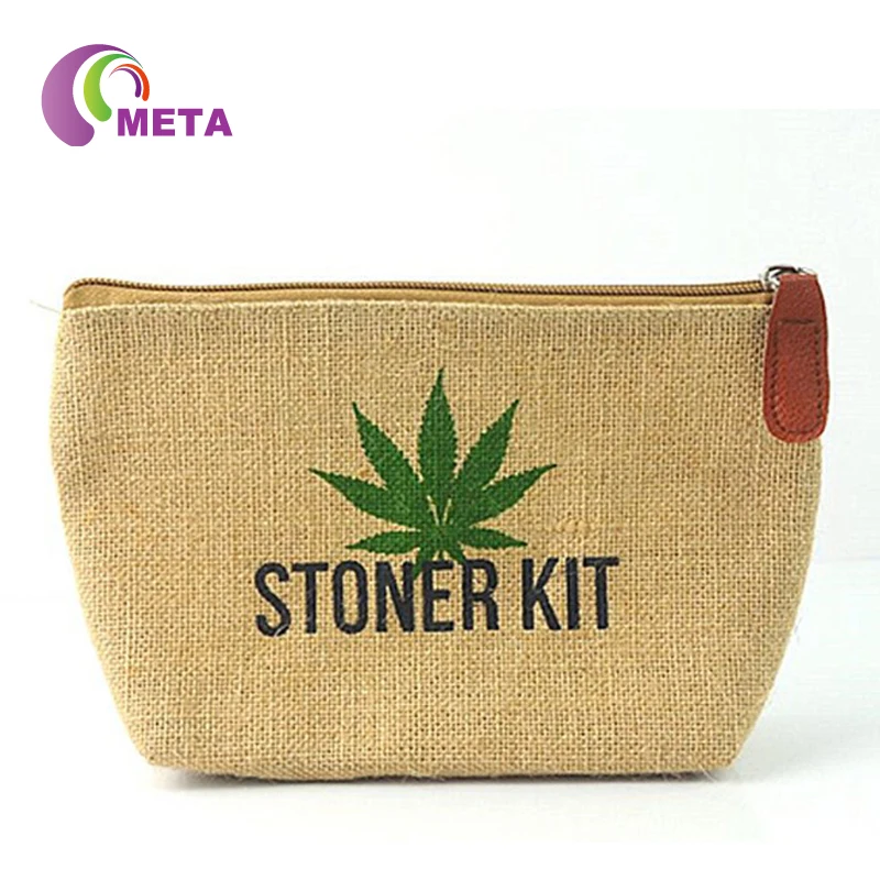 Custom Makeup Pouches Jute Cosmetic Bag With Zipper Buy Jute Bag With