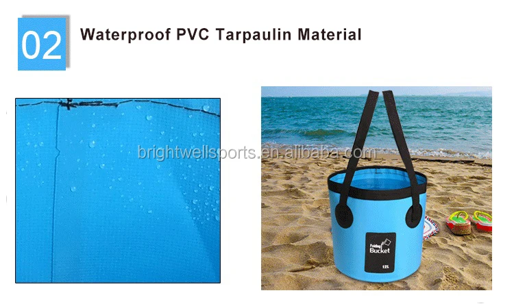Wholesale Outdoor Folding Fishing Bucket Ocean Dry Collapsible PVC Wetty Bucket