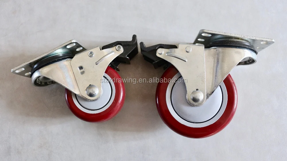 Ss Light Duty Removable Caster Wheels 4 Inch Polyurethane Swivel Caster
