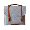 custom logo printed leather handle felt business briefcase for pad laptop document